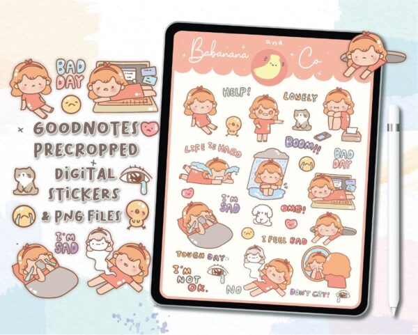 Bad day digital stickers