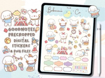 Circus day digital stickers