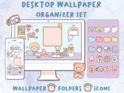 Chill work  Desktop Wallpaper Organizer| Mac and Windows Organizer | Mac and Windows Desktop Folder Icons|Desktop Icons and Wallpapers