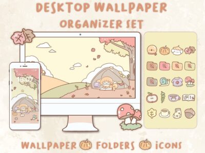 Lovely Autumn Desktop Wallpaper Organizer| Mac and Windows Organizer | Mac and Windows Desktop Folder Icons|Desktop Icons and Wallpapers