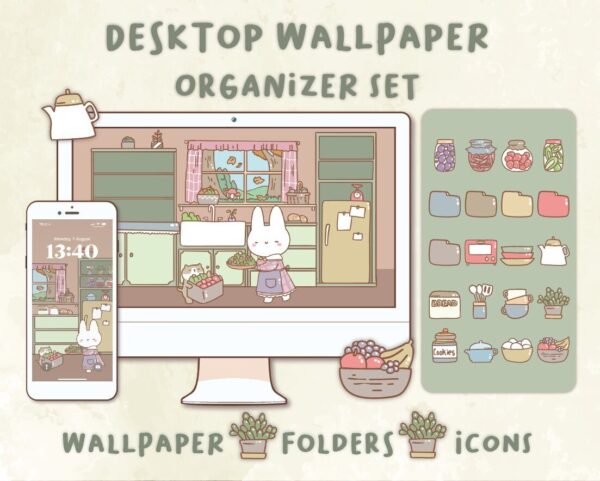 My kitchen Desktop Wallpaper Organizer| Mac and Windows Organizer | Mac and Windows Desktop Folder Icons|Desktop Icons and Wallpapers
