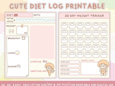 Cute Diet Log Printable