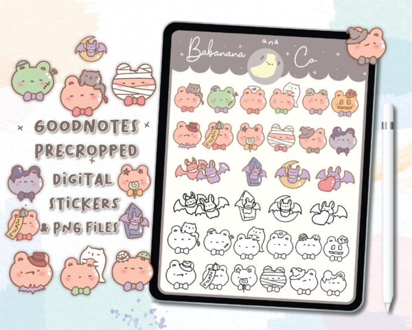 Halloween digital stickers | Goodnotes Stickers | Cute Hand Draw | Digits Stickers