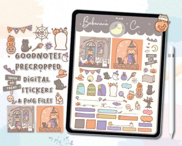 Cute Halloween digital stickers | Goodnotes Stickers | Cute Hand Draw | Digits Stickers