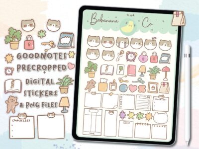 Cute Cat Planner Sticker digital stickers | Goodnotes Stickers | Cute Hand Draw | Digits Stickers