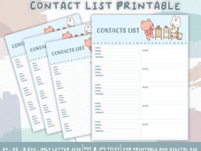 Contact List Printable