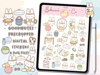 Work out  digital stickers | Goodnotes Stickers | Cute Hand Draw | Digits Stickers | planner | kawaii | precropped png