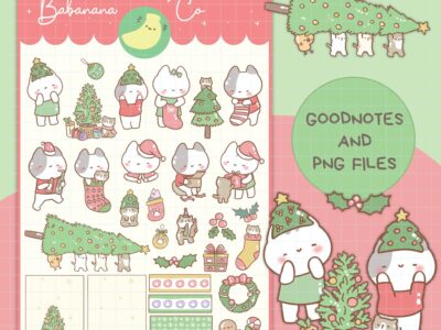 Cat Christmas digital stickers | Goodnotes Stickers | Cute Hand Draw | Digits Stickers