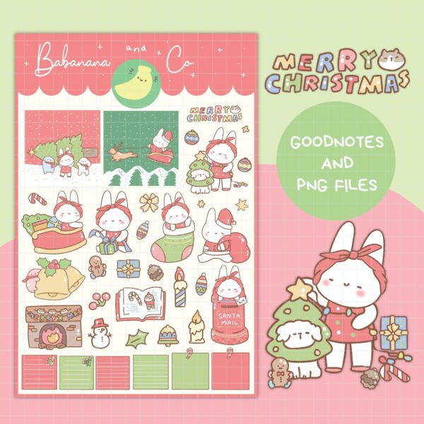 Merry Christmas digital stickers | Goodnotes Stickers | Cute Hand Draw | Digits Stickers