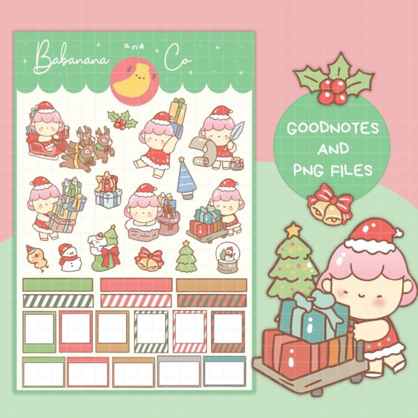 Santa Magic digital stickers | Goodnotes Stickers | Cute Hand Draw | Digits Stickers