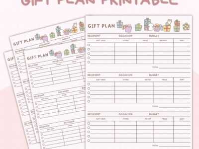 Gift  List Planner Printable
