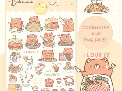 Food Lover digital stickers | Goodnotes Stickers | Cute Hand Draw | Digits Stickers