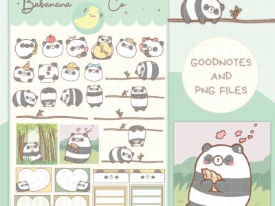 Cute panda digital stickers | Goodnotes Stickers | Cute Hand Draw | Digits Stickers