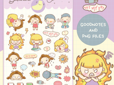 Bad day digital stickers | Goodnotes Stickers | Cute Hand Draw | Digits Stickers,  planner | kawaii | precropped png