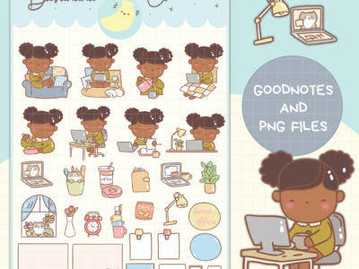 Home office  digital stickers | Goodnotes Stickers | Cute Hand Draw | Digits Stickers | planner | kawaii | precropped png